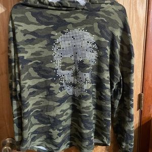 NoBo camouflage silver skull hoodie XXL